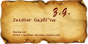 Zeidler Gajána névjegykártya